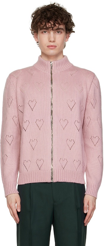 Photo: Ernest W. Baker SSENSE Exclusive Pink Hearts Sweater