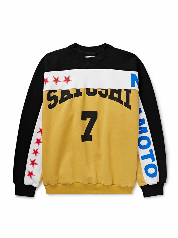 Photo: Satoshi Nakamoto - Panelled Printed Cotton-Jersey Sweatshirt - Yellow