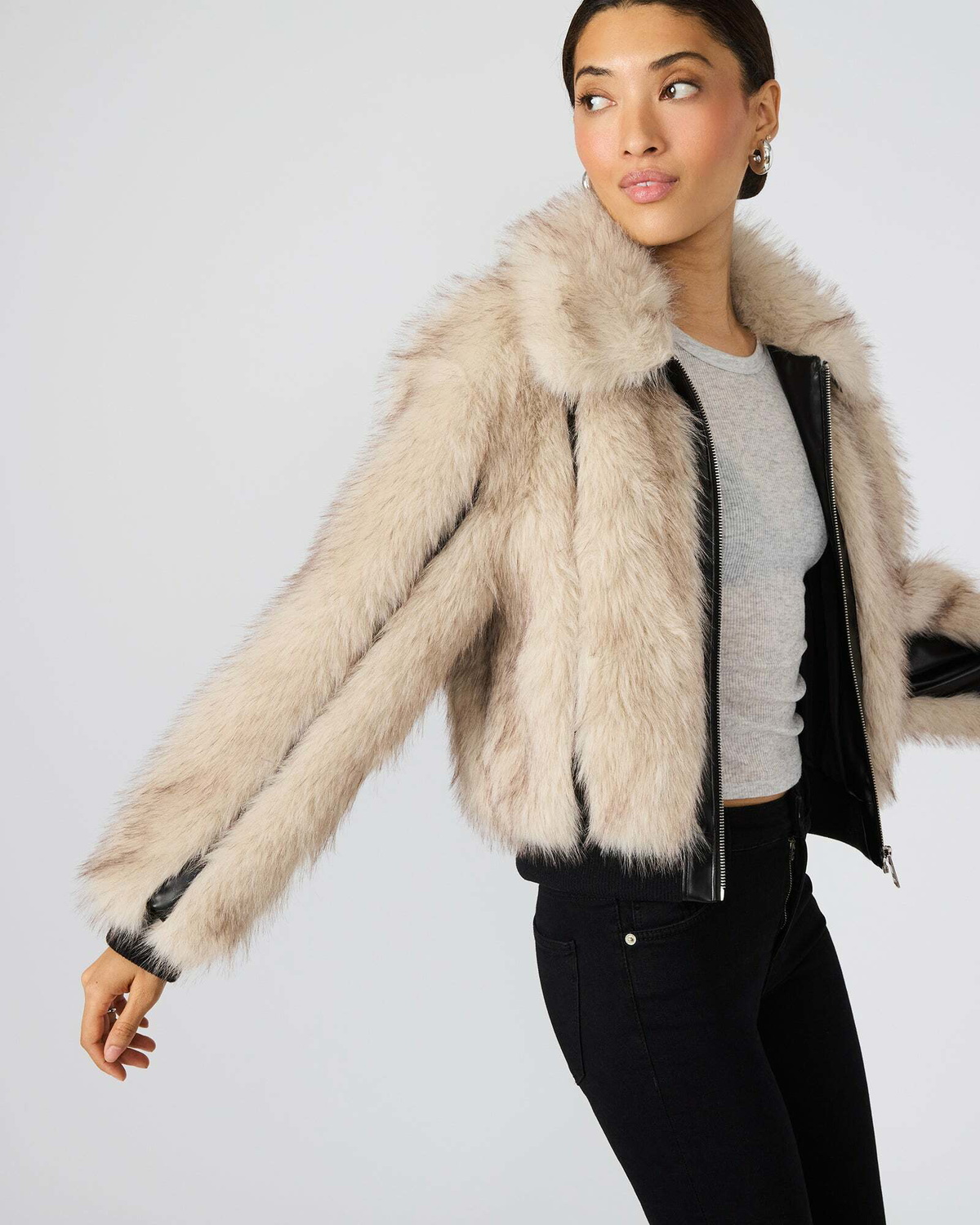 Steve Madden Charmaine Jacket Long Sleeve in Natural