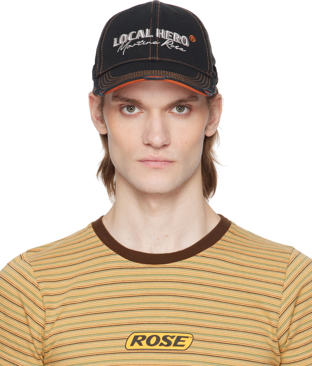 Martine Rose Cut Peak Back Cap in Black for Men | Lyst