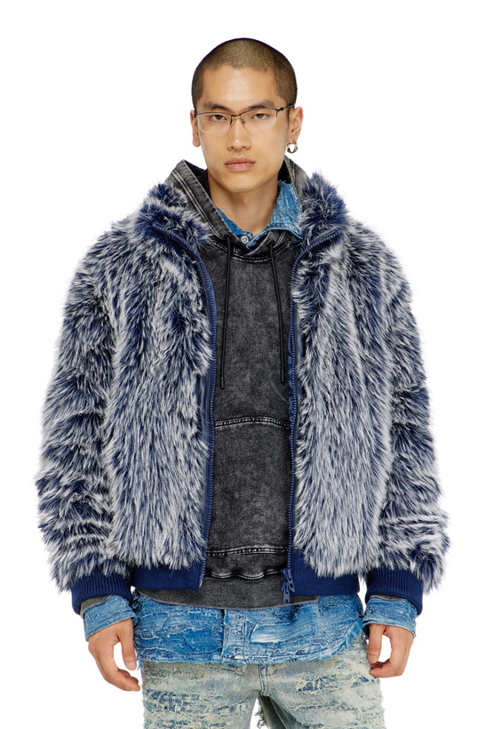 Photo: Diesel Shaggy winter jacket - Winter Jackets Mens in Blue