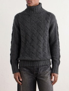 N.PEAL - Cashmere Cable-Knit Rollneck Sweater - Gray