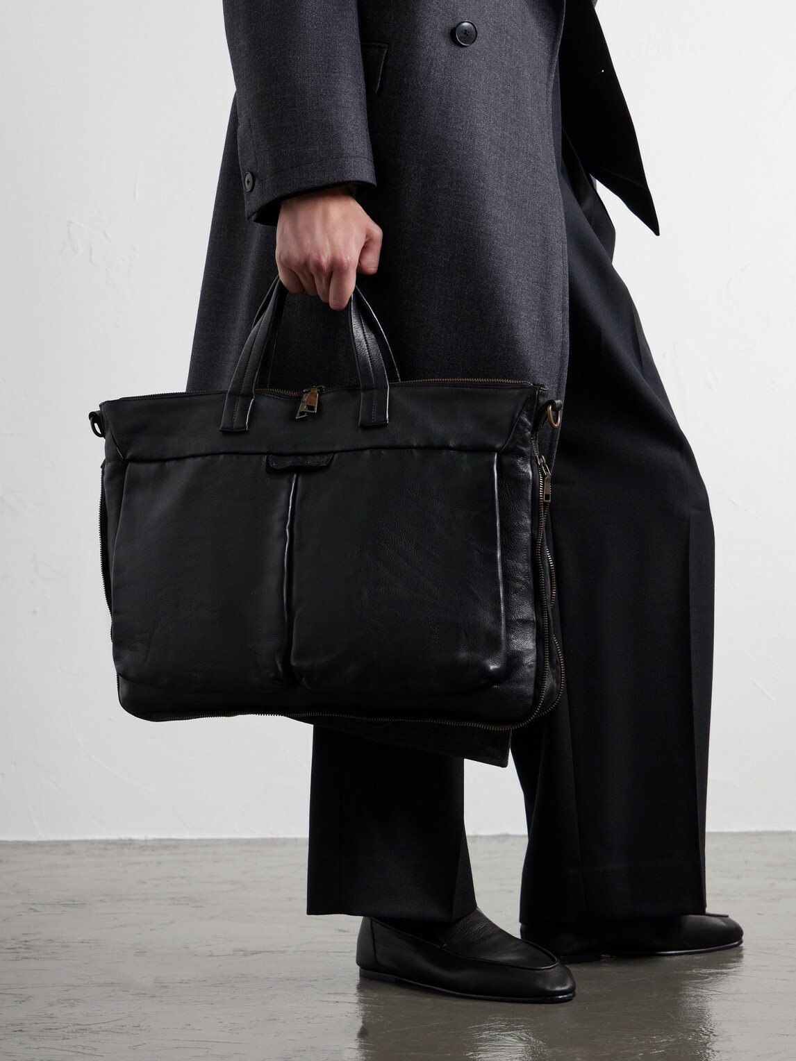 Officine Creative - Helmet/046 Full-Grain Leather Briefcase - Black