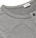 Zimmerli - Mélange Stretch-Micro Modal-Blend Henley T-Shirt - Gray