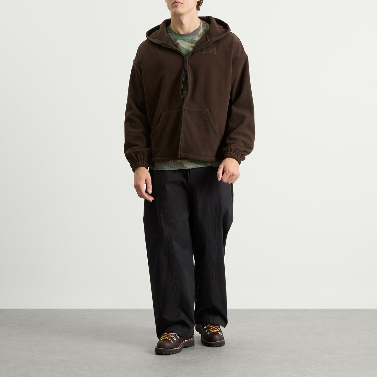 TTT MSW Men's Polartec Logo Fleece Hooded Jacket in Brown
