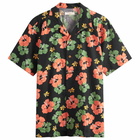Nudie Jeans Co Men's Arvid Flower Hawaii Vacation Shirt in Black