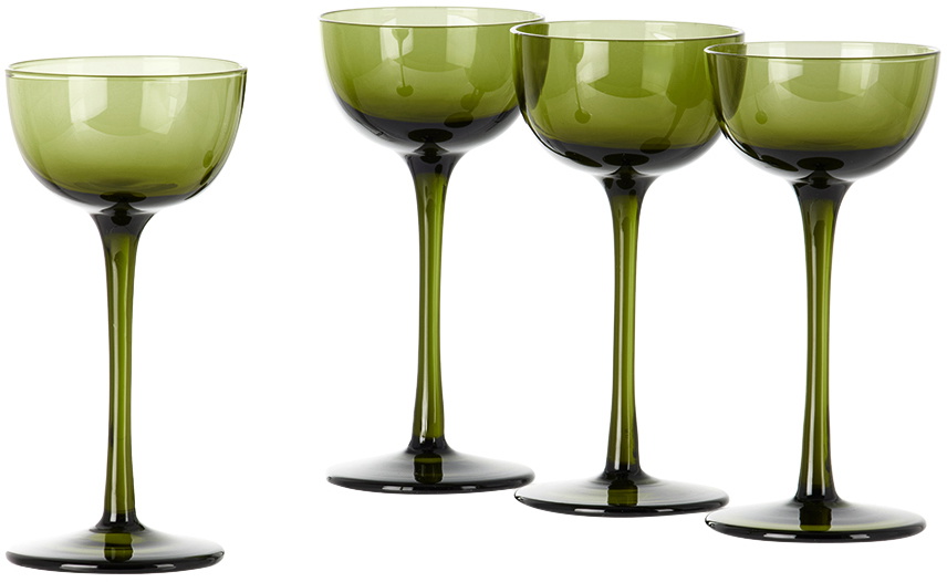 ferm LIVING Green Host Liqueur Glass Set, 4 pcs ferm LIVING
