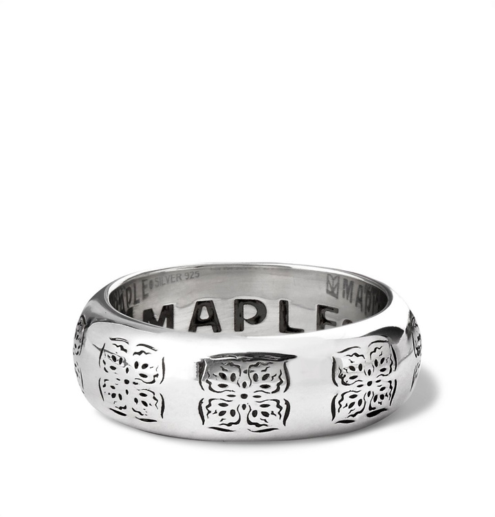 Photo: MAPLE - Engraved Silver Ring - Silver