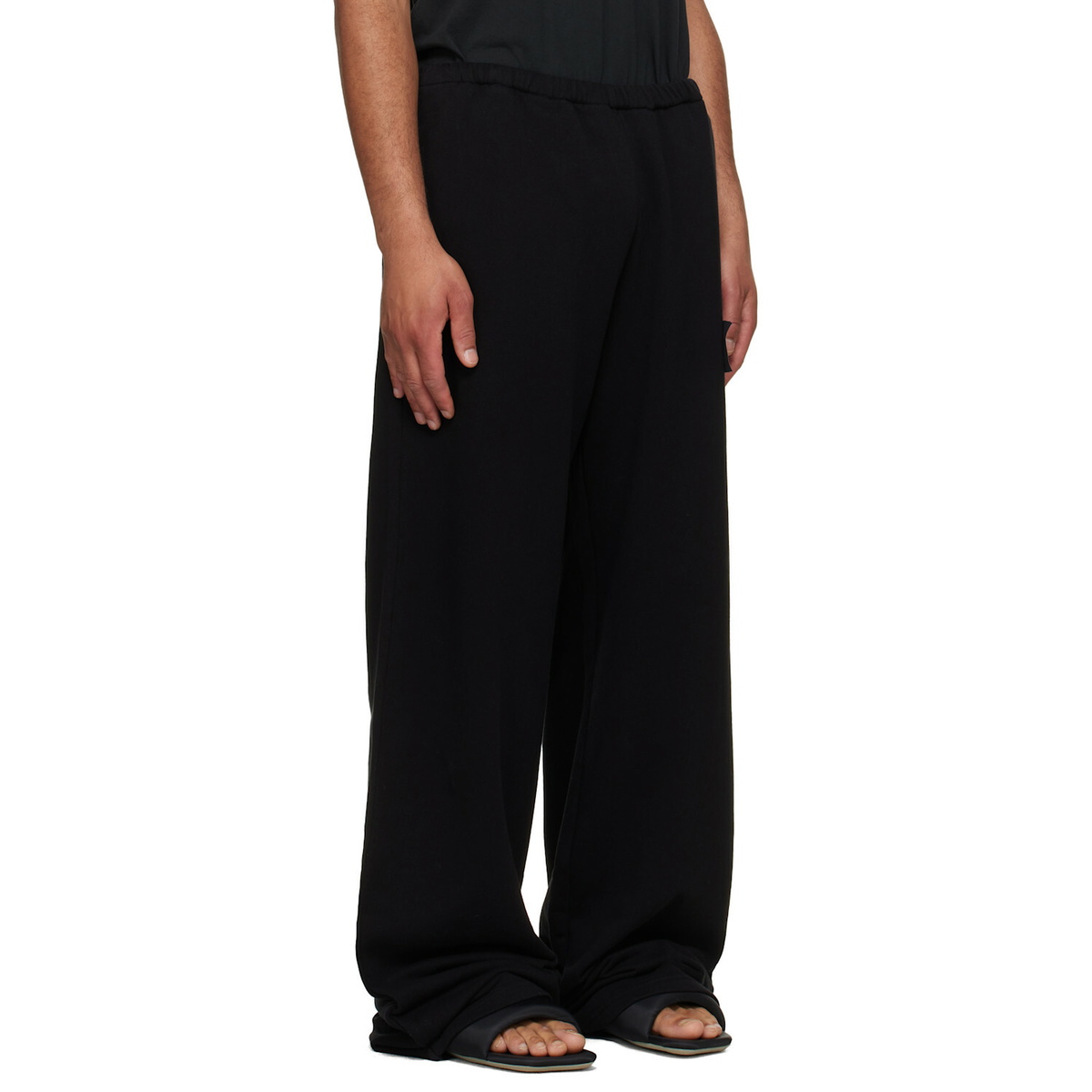 MM6 Maison Margiela Black Logo Patch Sweatpants