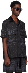 sacai Black Bandana Print Shirt