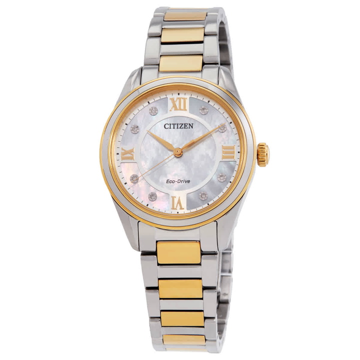 Photo: Citizen Arezzo Eco-Drive White Dial Ladies Watch EM0874-57D