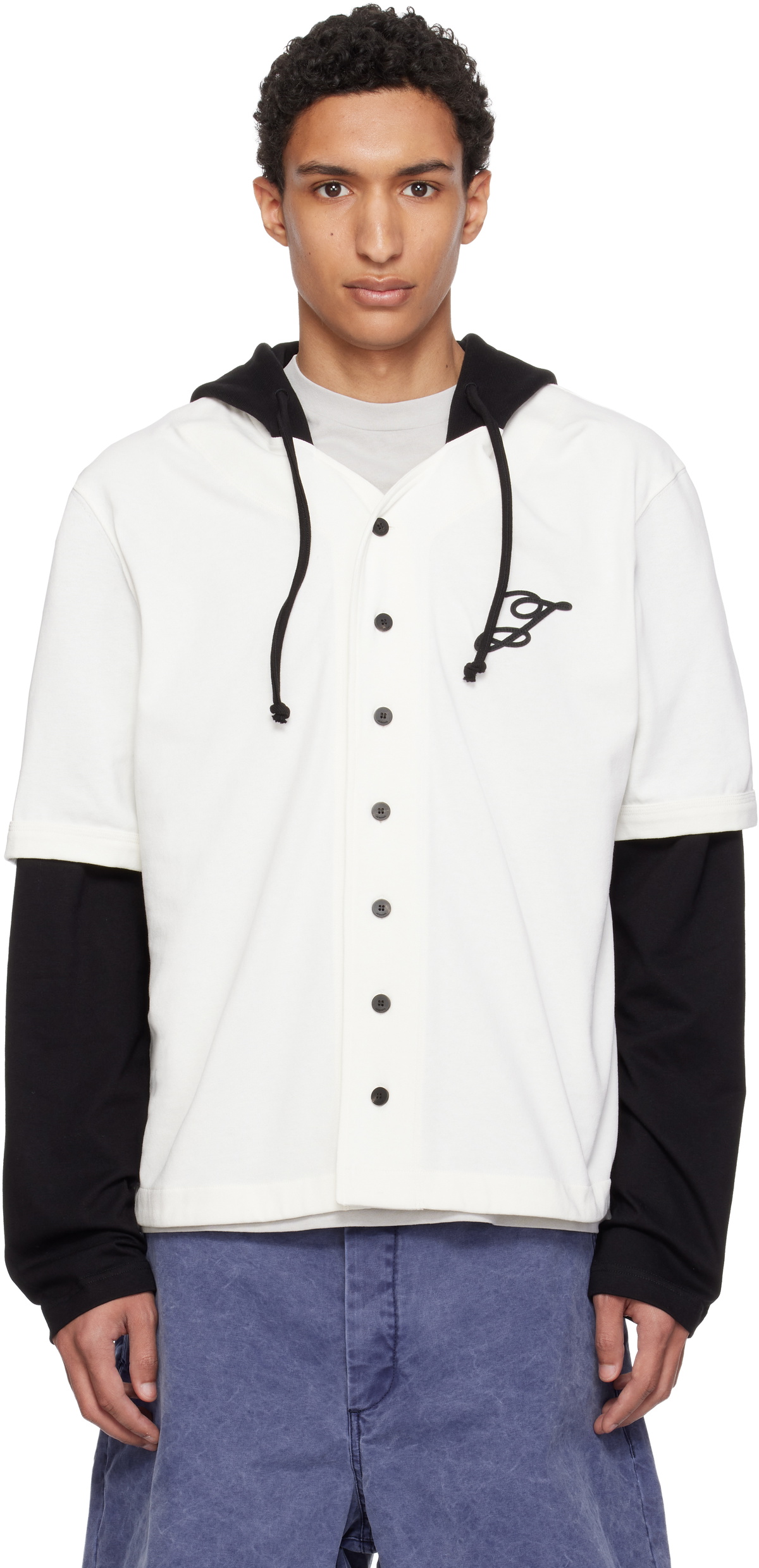 Jacquemus Le Chouchou zip upパーカー Jacquemus Navy Le Chouchou 'Le Sweater Camargue Zippé' Hoodie