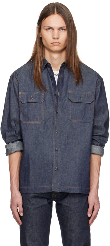 Photo: John Elliott Indigo Princeton Work Denim Shirt