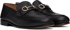 Ferragamo Black Gancini Ornament Mule Loafers