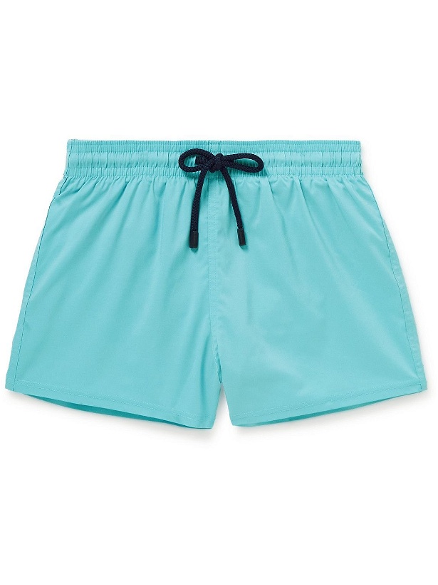 Photo: Vilebrequin - Man Slim-Fit Short-Length Swim Shorts - Blue