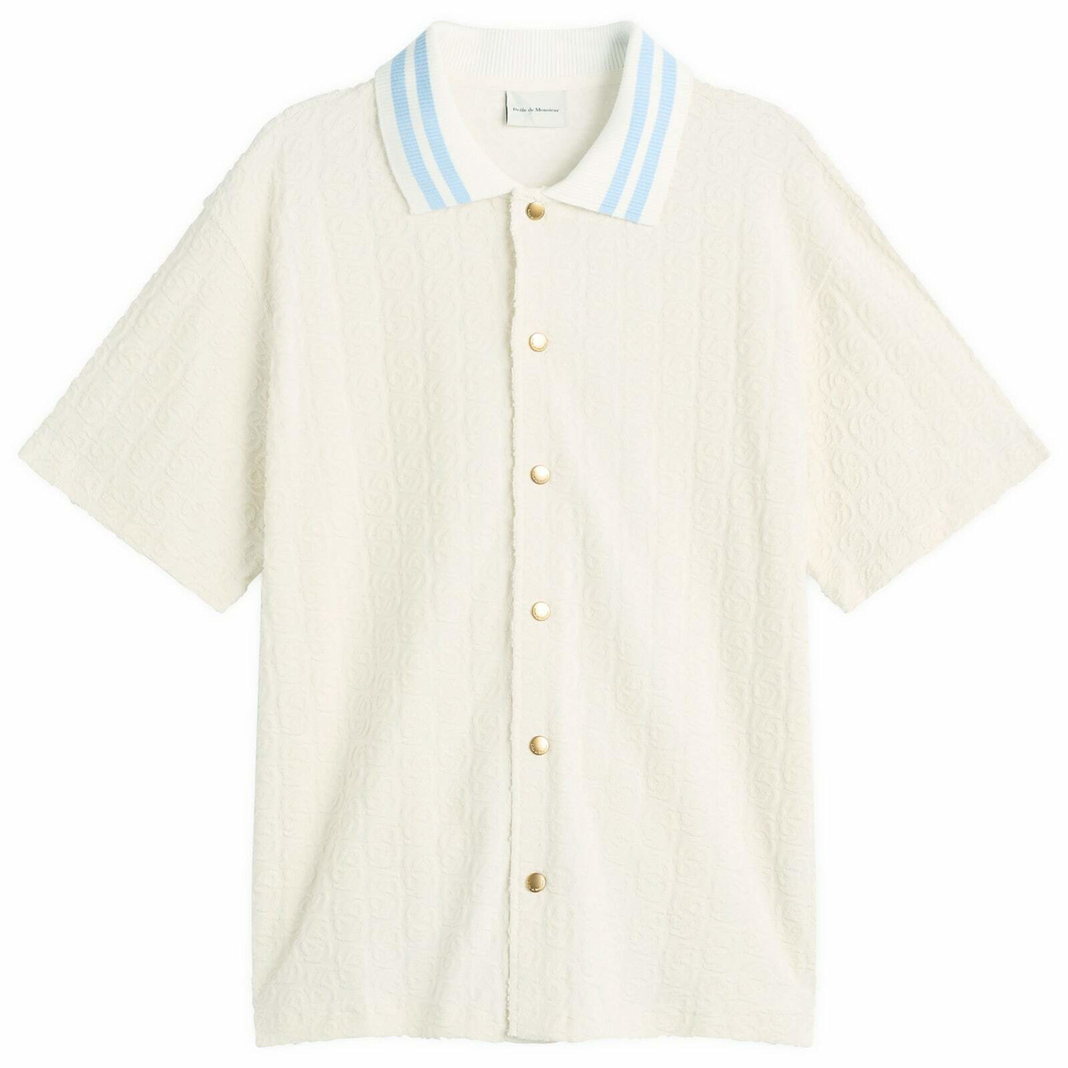 Drôle de Monsieur Men's Monogramme Towelling Shirt in Off White