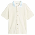 Drôle de Monsieur Men's Monogramme Towelling Shirt in Off White