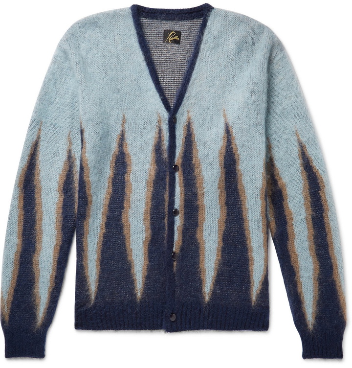 Photo: Needles - Intarsia Mohair-Blend Cardigan - Blue