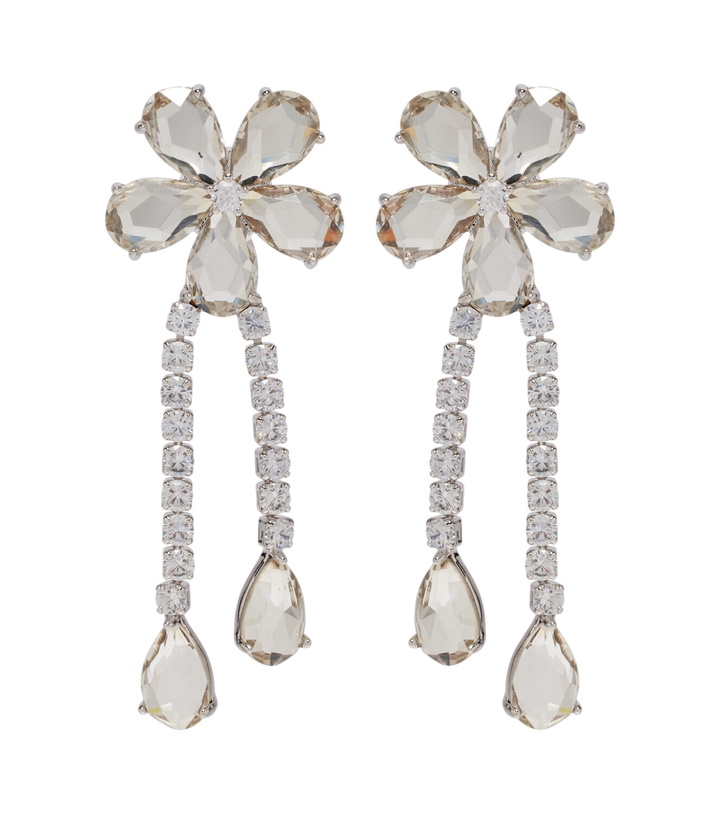Photo: Self-Portrait Crystal-embellished drop earrings