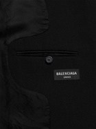 Balenciaga - Oversized Distressed Wool Blazer - Black