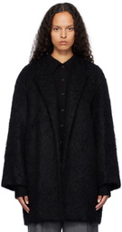 AURALEE Black Brushed Mohair Shaggy Coat