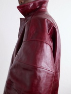 Willy Chavarria - OS Hustler´s Oversized Leather Jacket - Burgundy