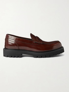 PAUL SMITH - Byron Polished-Leather Penny Loafers - Burgundy - UK 7