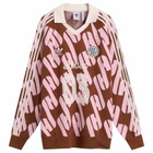 Adidas Adicolor Polo Knit in Preloved Brown/True Pink
