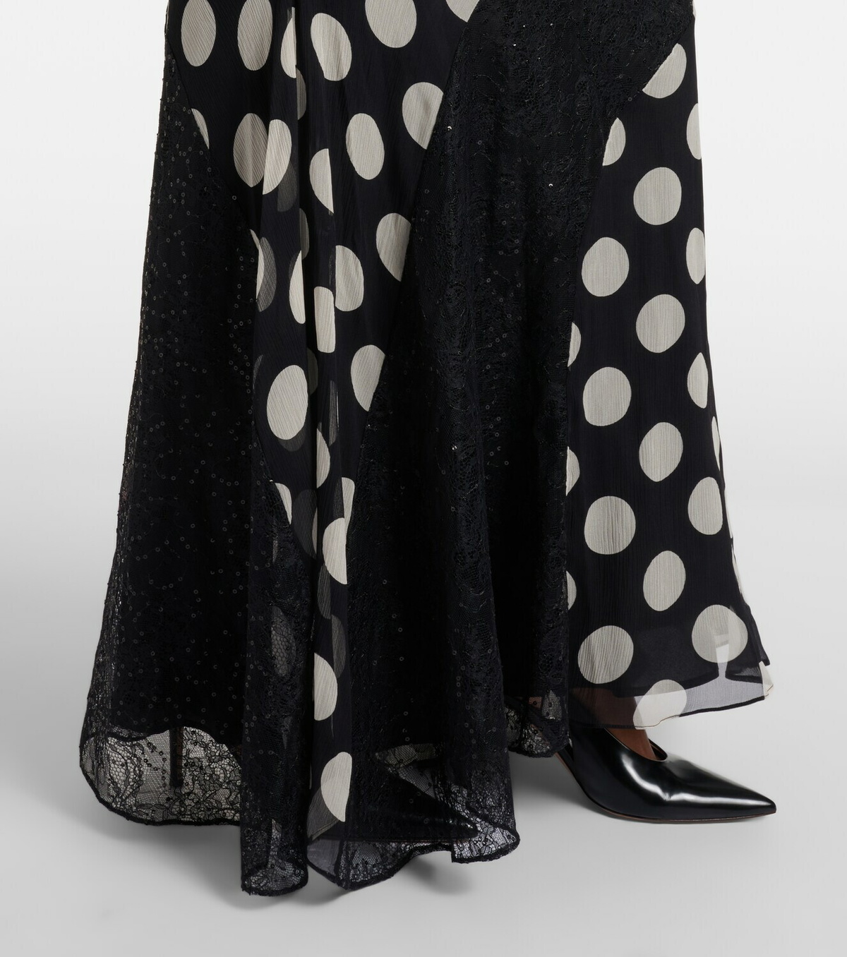 Nina Ricci Polka-dot silk maxi dress