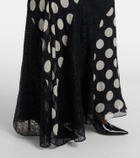 Nina Ricci Polka-dot silk maxi dress