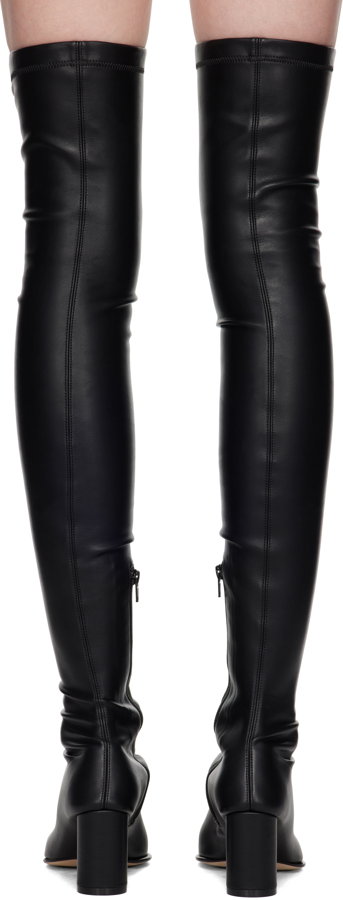 MM6 Maison Margiela Black Over-The-Knee Tall Boots MM6