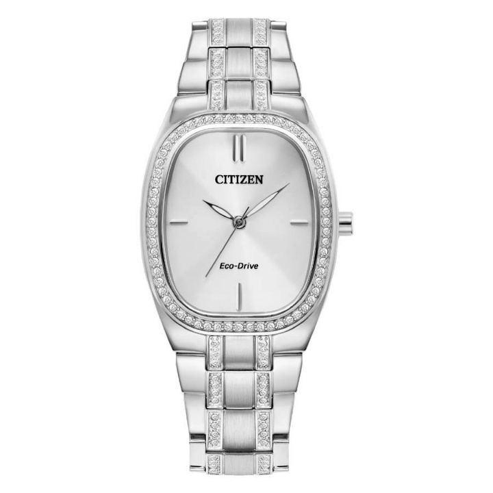 Photo: Citizen Crystal Eco-Drive Silver Dial Ladies Watch EM1080-55A