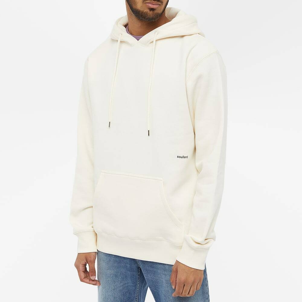 Soulland Men's Wallance Logo Hoody in Off White Soulland