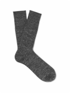 Mr P. - Mélange Cotton-Blend Socks