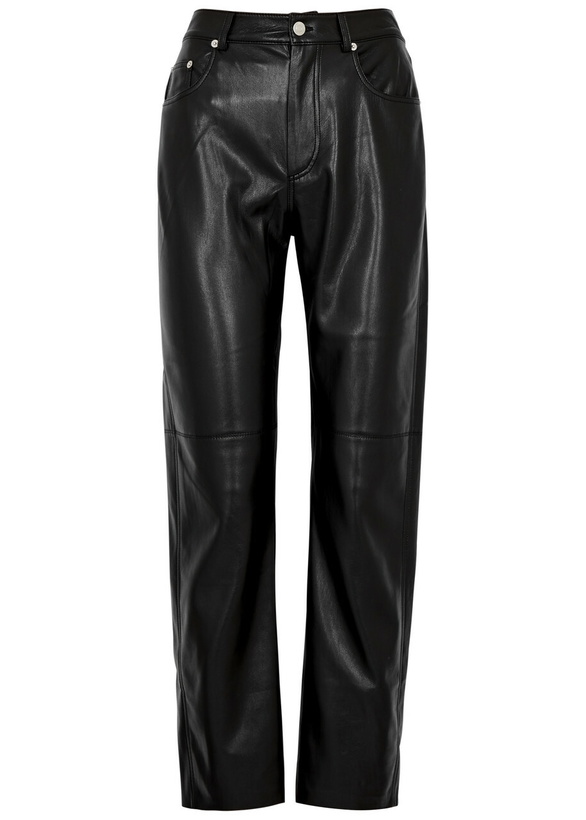 Photo: Nanushka Vinni Faux Leather Trousers Black