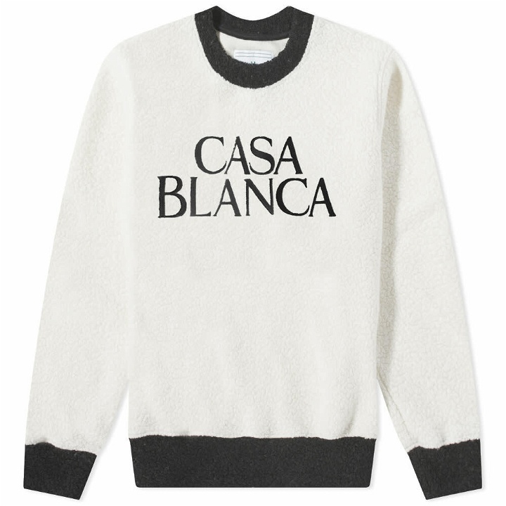 Photo: Casablanca Men's Terry Colour Block Embroidered Sweat in Off White