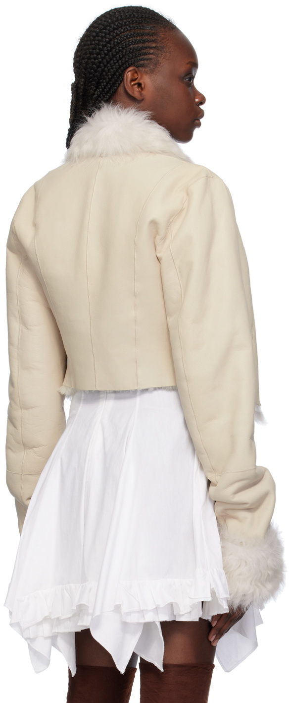 Ludovic de Saint Sernin Off-White Short Shearling Jacket