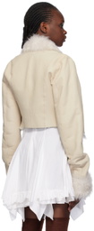Ludovic de Saint Sernin Off-White Short Shearling Jacket