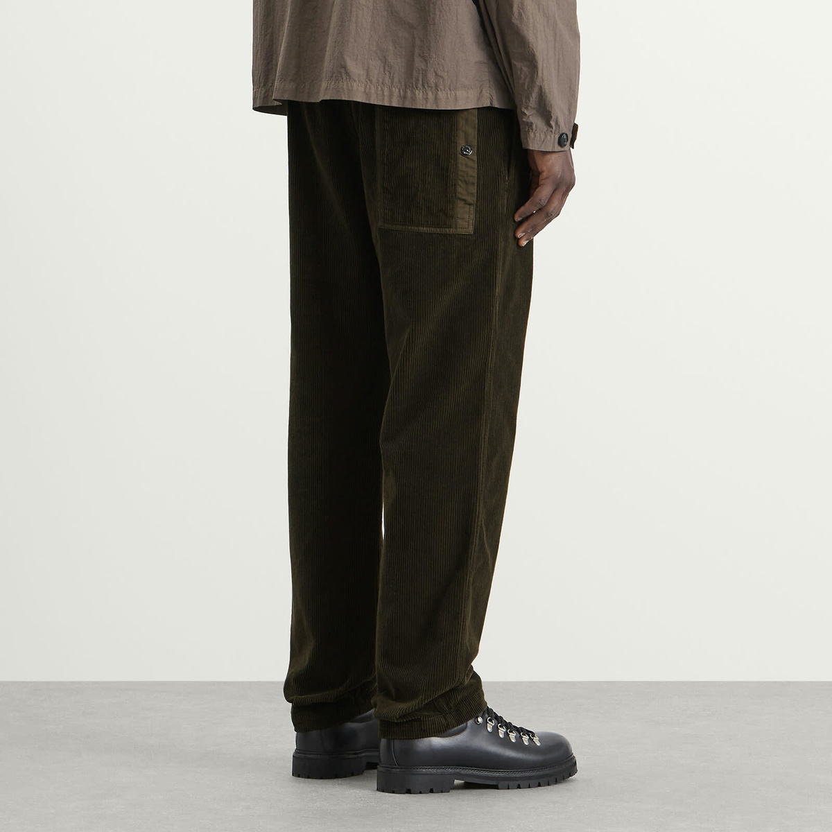 Stone Island Men's Organic Cotton Corduroy Trousers in Charcoal