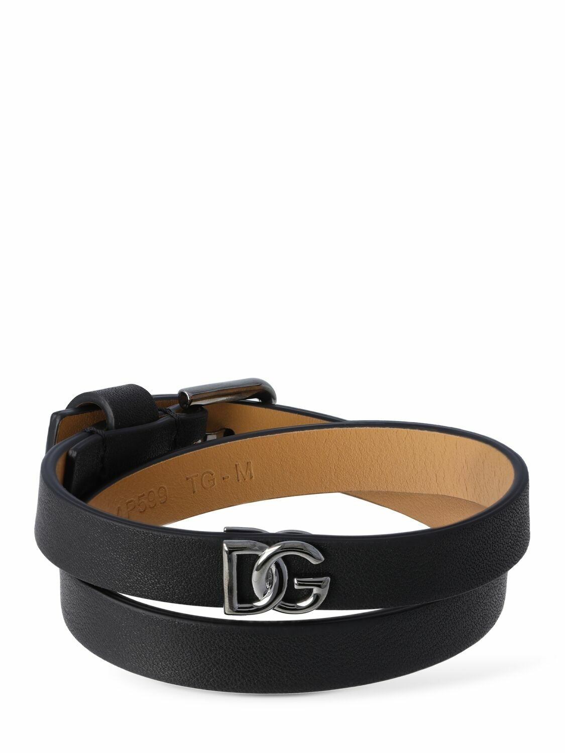 Photo: DOLCE & GABBANA - Dg Logo Double Wrap Leather Bracelet