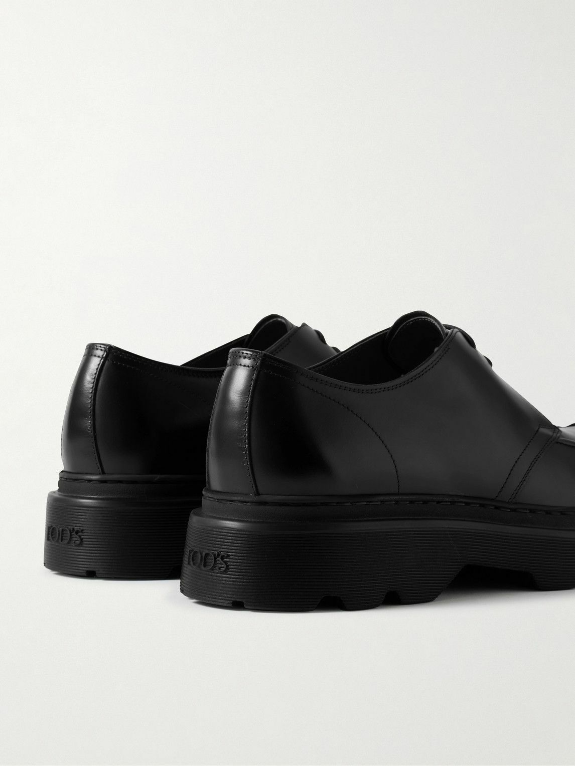 Tod's - Leather Derby Shoes - Black