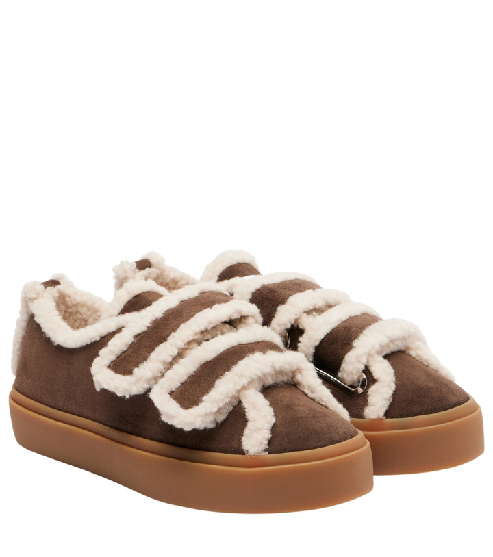 Photo: Inuikii Shearling-trimmed suede low-top sneakers
