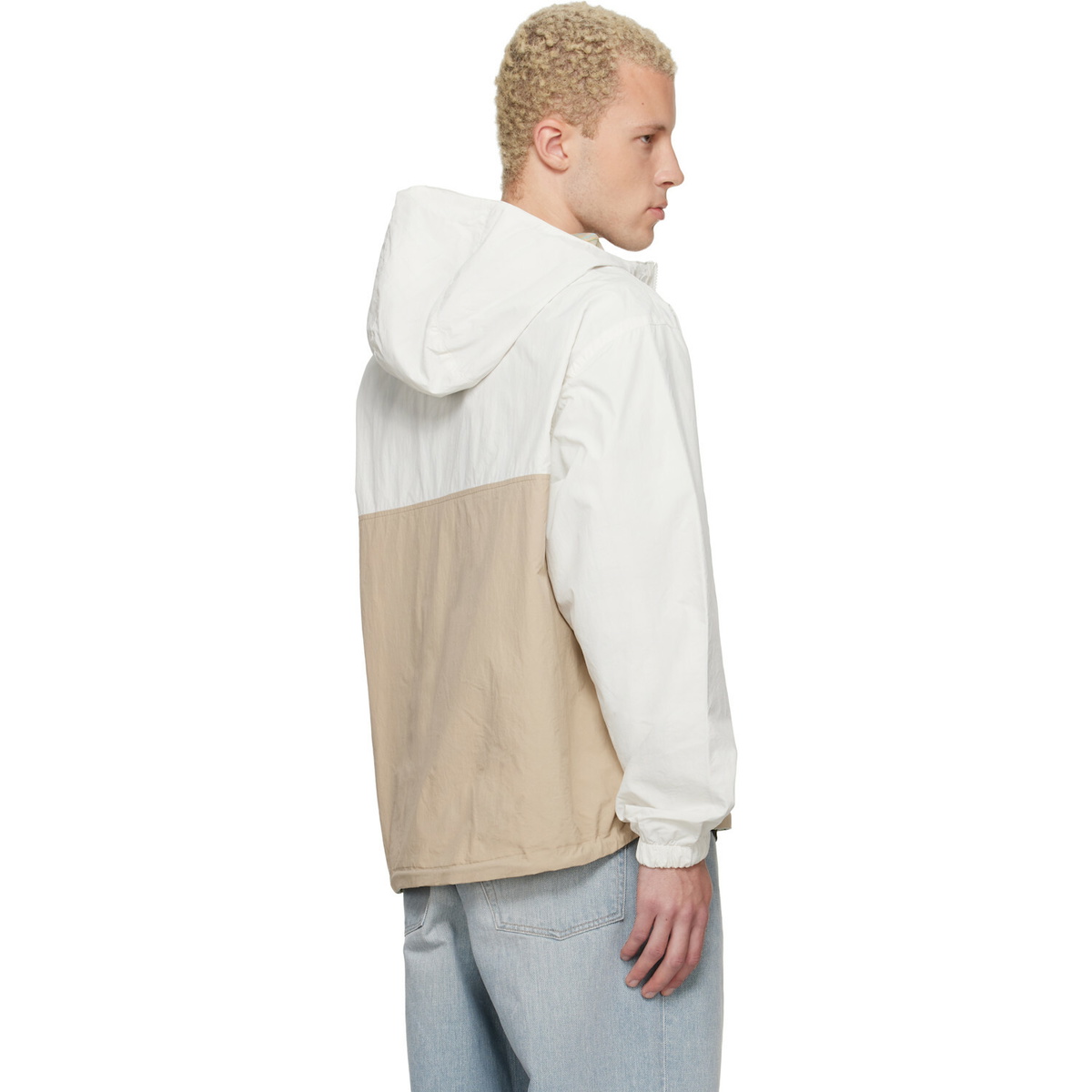 AAPE by A Bathing Ape Off-White & Beige 'AAPE' Main Reversible Jacket
