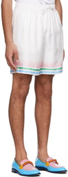 Casablanca White Silk Shorts