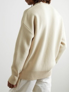 AMI PARIS - Logo-Intarsia Wool Sweater - Neutrals