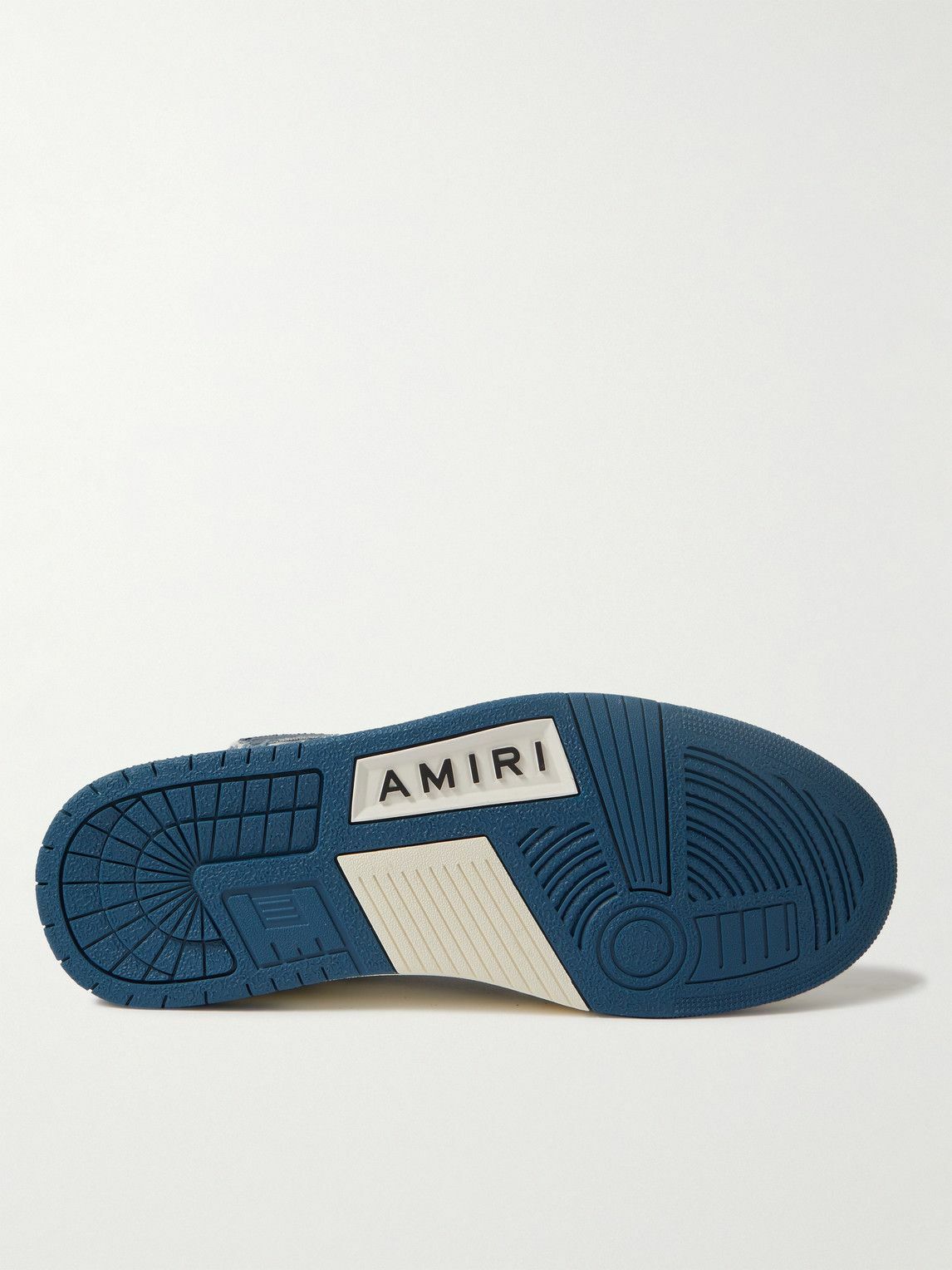 24AW new/AMIRI スケルカラーブロックスニーカー Sneakers Blue AMIRI - Skel-Top Colour-Block Leather and Denim Sneakers