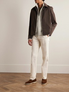 Loro Piana - Silk and Linen-Blend Zip-Up Cardigan - Gray