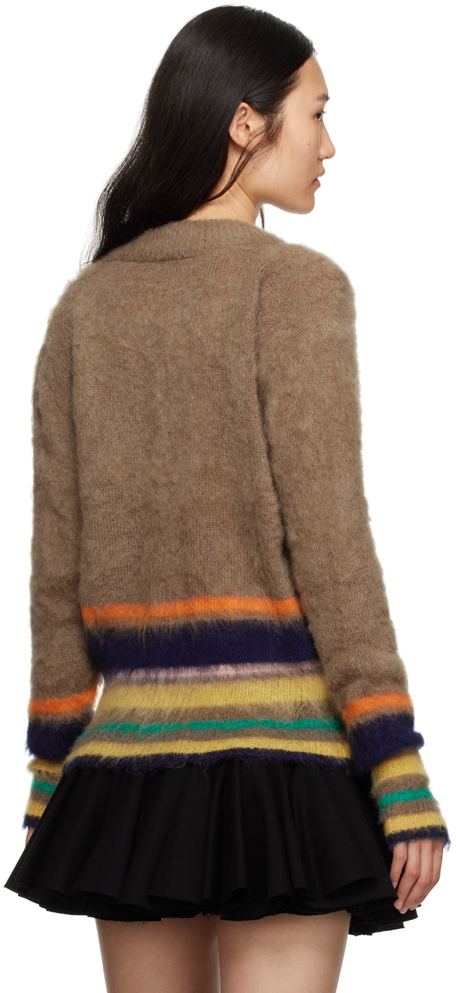 Edward Cuming Beige Striped Cardigan