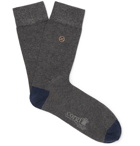 Kingsman - Colour-Block Cotton-Blend Socks - Gray
