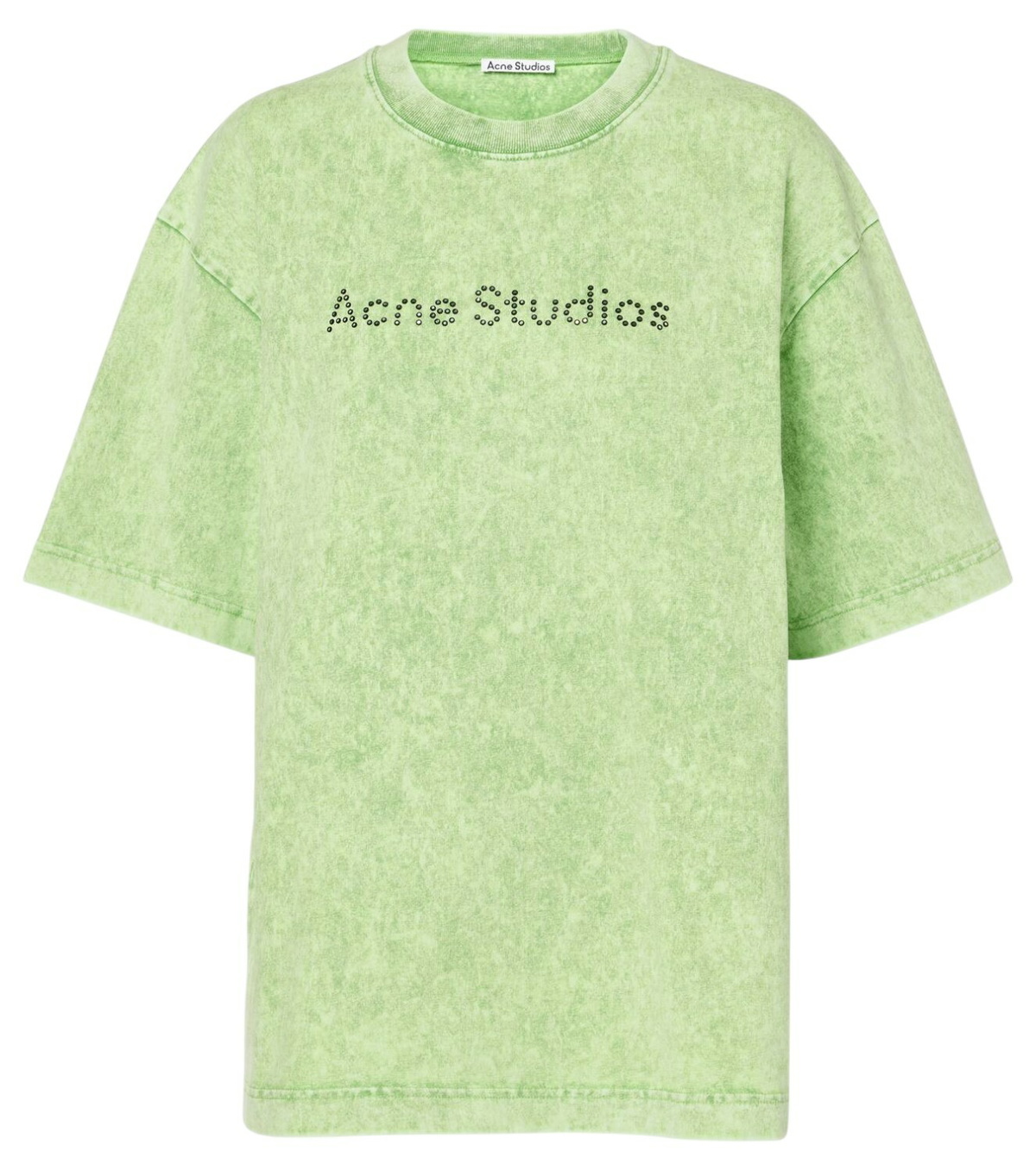 Acne Studios☆Appliqued cotton-jersey Tシャツ【UK発】 Logo appliqué cotton jersey top in black - Acne Studios